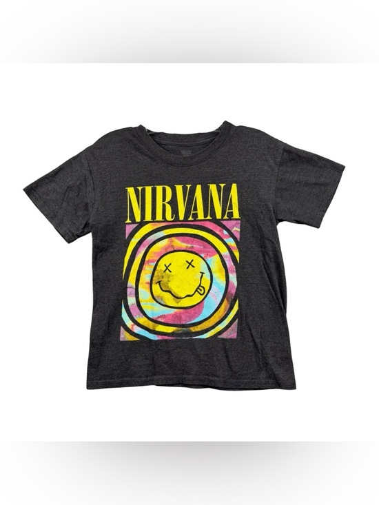 NIRVANA Other - NIRVANA Black Tee with Yellow Tie-Dye Smiley